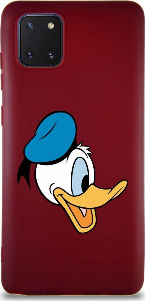 Samsung Galaxy Note 10 Lite Soft Premier Kapak Donald Duck-F Tasarımlı Silikon Kılıf - Mürdüm