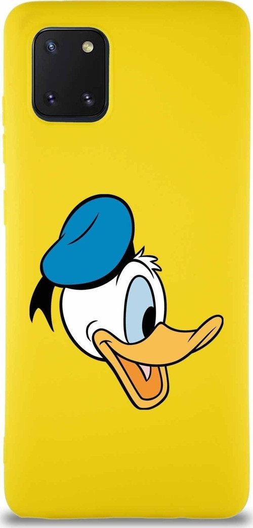 Samsung Galaxy Note 10 Lite Soft Premier Kapak Donald Duck-F Tasarımlı Silikon Kılıf - Sarı