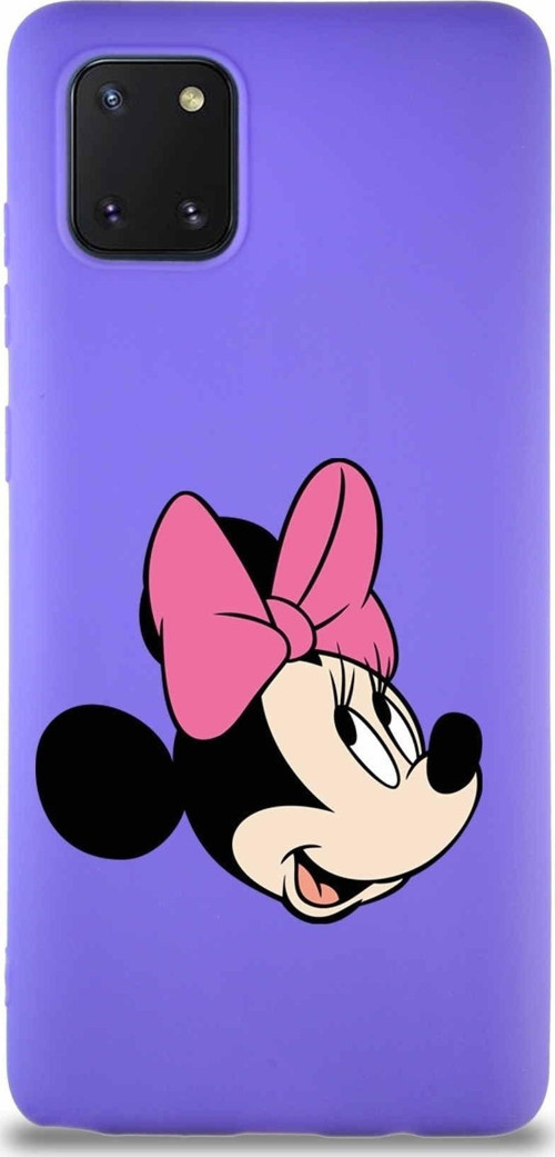 Samsung Galaxy Note 10 Lite Soft Premier Kapak Minnie Mouse-A Tasarımlı Silikon Kılıf - Mor