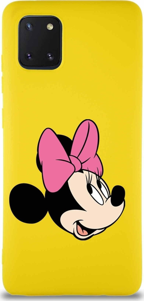Samsung Galaxy Note 10 Lite Soft Premier Kapak Minnie Mouse-A Tasarımlı Silikon Kılıf - Sarı