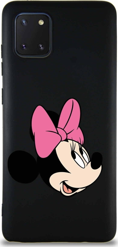 Samsung Galaxy Note 10 Lite Soft Premier Kapak Minnie Mouse-A Tasarımlı Silikon Kılıf - Siyah