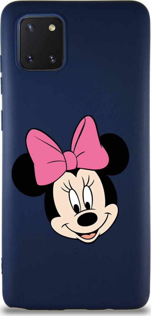 Samsung Galaxy Note 10 Lite Soft Premier Kapak Minnie Mouse-C Tasarımlı Silikon Kılıf - Lacivert