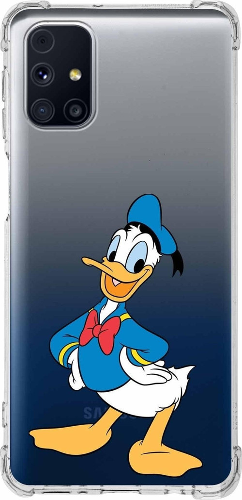 Samsung Galaxy M31S Köşe Korumalı Antişok Kapak Donald Duck Tasarımlı Şeffaf Kılıf
