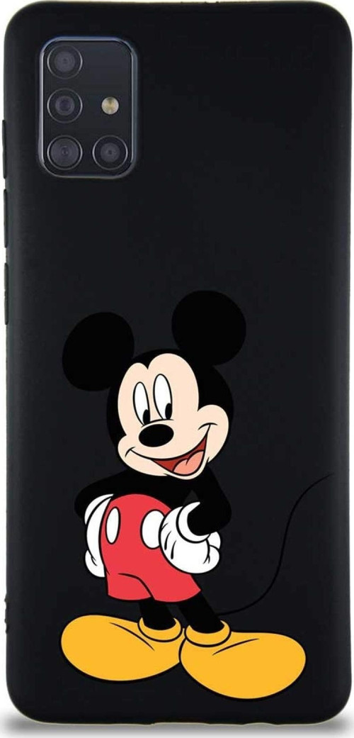 Samsung Galaxy M31S Soft Premier Kapak Mickey Mouse-E Tasarımlı Silikon Kılıf - Siyah