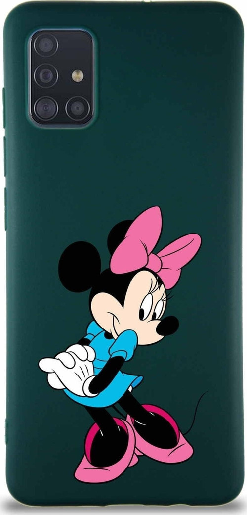 Samsung Galaxy M31S Soft Premier Kapak Minnie Mouse-F Tasarımlı Silikon Kılıf - Yeşil