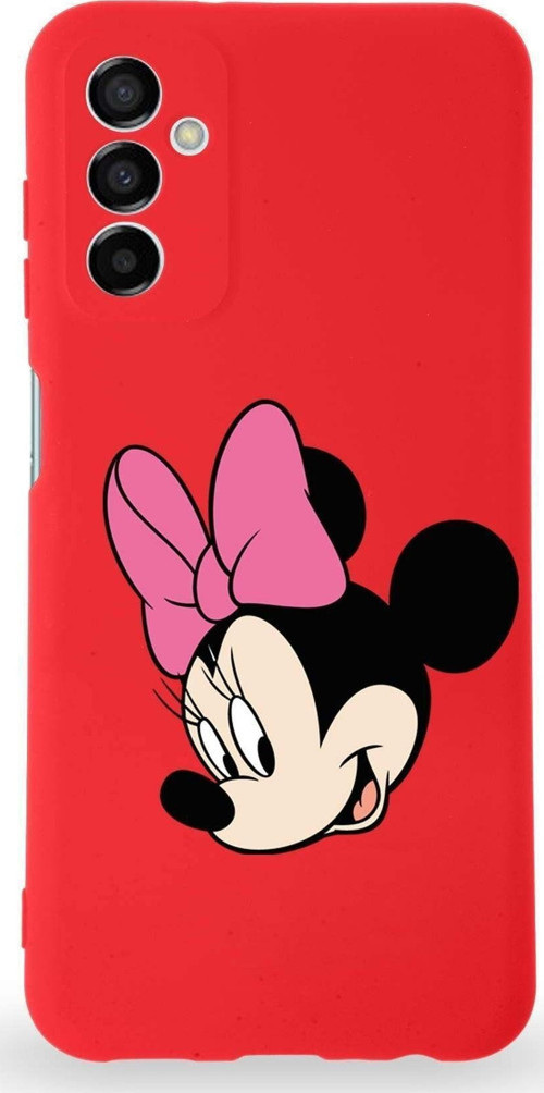 Samsung Galaxy M13 Uyumlu Lansman Kılıf Altı Kapalı Içi Kadife Minnie Mouse-B Tasarımlı Kapak