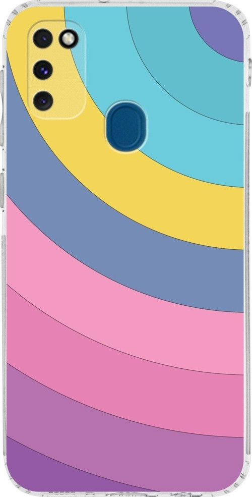 Samsung Galaxy M21 Kamera Korumalı Kapak Renk Cümbüşü Tasarımlı Şeffaf Kılıf