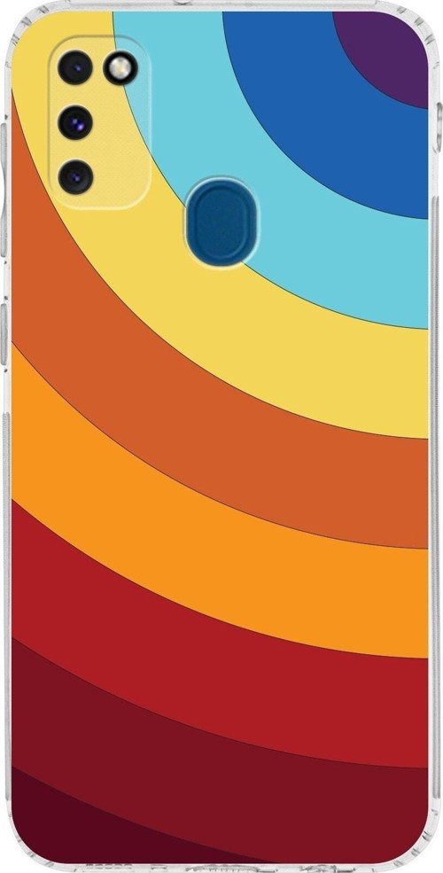 Samsung Galaxy M21 Kamera Korumalı Kapak Renk Cümbüşü Tasarımlı Şeffaf Kılıf