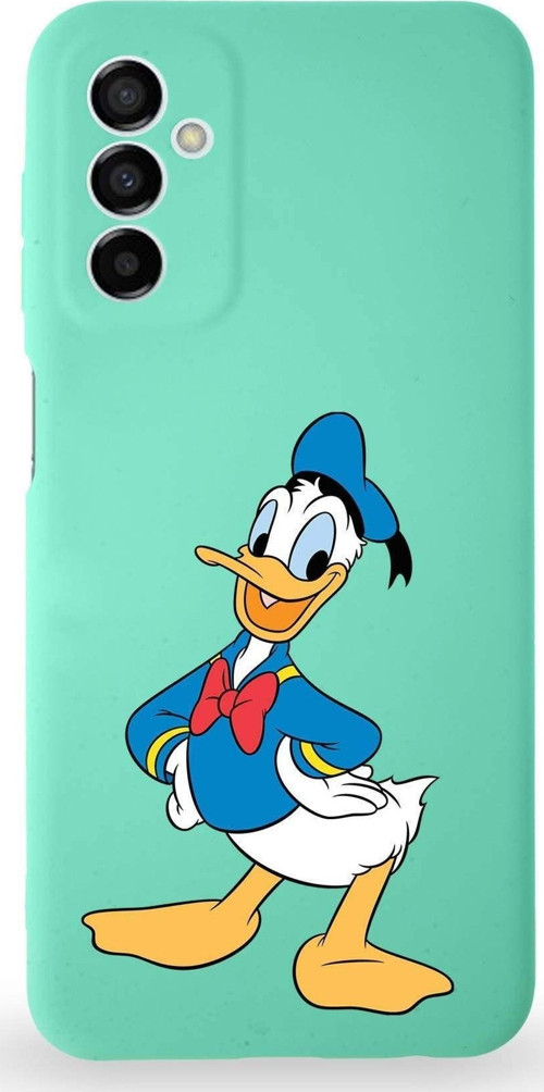 Samsung Galaxy M23 Uyumlu Lansman Kılıf Altı Kapalı Içi Kadife Donald Duck-C Tasarımlı Kapak