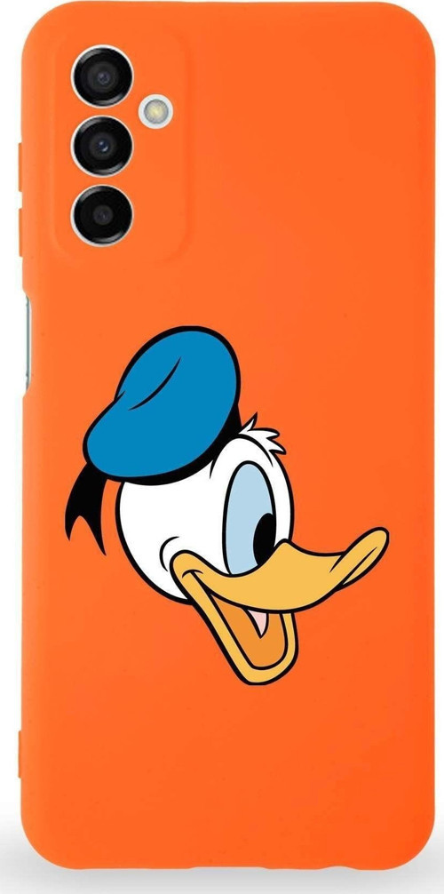 Samsung Galaxy M23 Uyumlu Lansman Kılıf Altı Kapalı Içi Kadife Donald Duck-F Tasarımlı Kapak