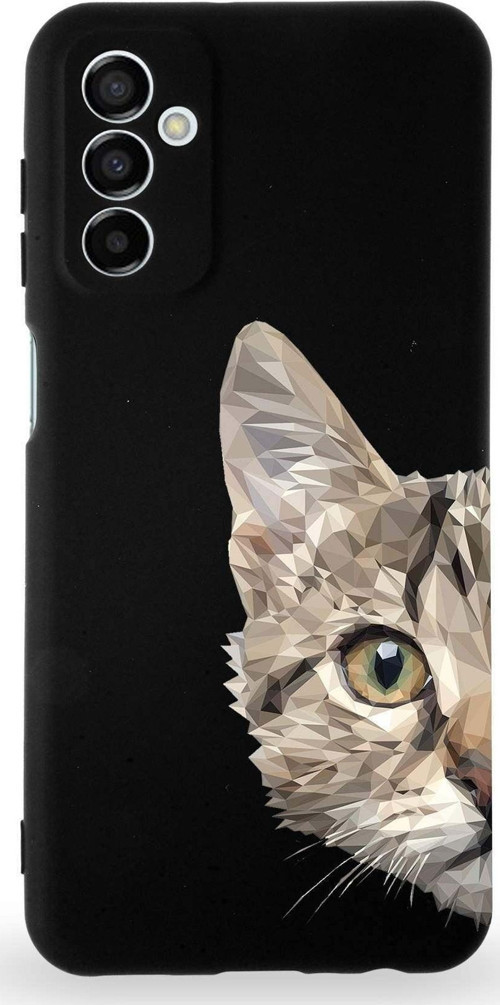 Samsung Galaxy M23 Uyumlu Lansman Kılıf. Altı Kapalı Içi Kadife Catface Tasarımlı Silikon Kapak