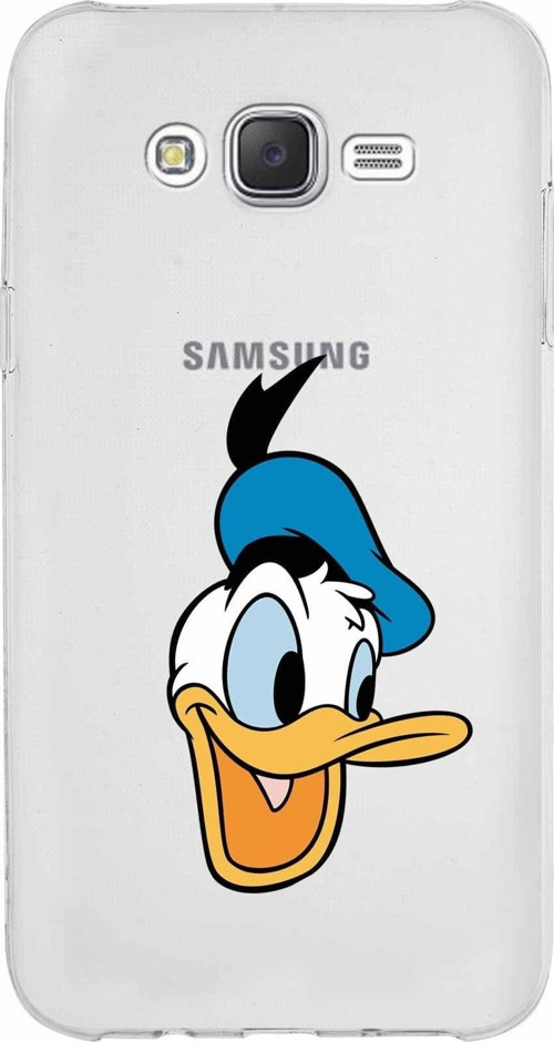 Samsung Galaxy J7 Core Kapak Donald Duck Tasarımlı Şeffaf Silikon Kılıf