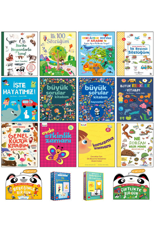 İlk 100 Sözcüğüm Büyük Sorular Kitabım Genel Kültür Kitabım Büyüyorum Bebek Kitapları Kartları