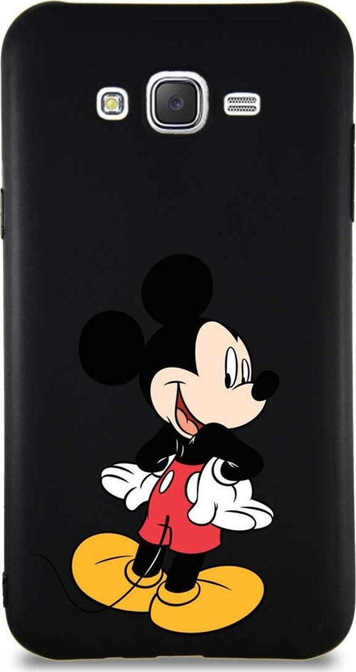 Samsung Galaxy J7 Core Soft Premier Kapak Mickey Mouse-D Tasarımlı Silikon Kılıf - Siyah