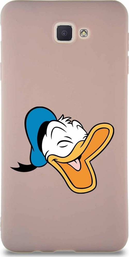 Samsung Galaxy J7 Prime 2 Soft Premier Kapak Donald Duck-E Tasarımlı Silikon Kılıf - Pudra