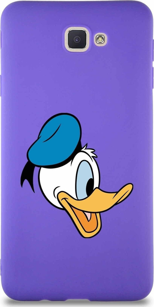 Samsung Galaxy J7 Prime 2 Soft Premier Kapak Donald Duck-F Tasarımlı Silikon Kılıf - Mor