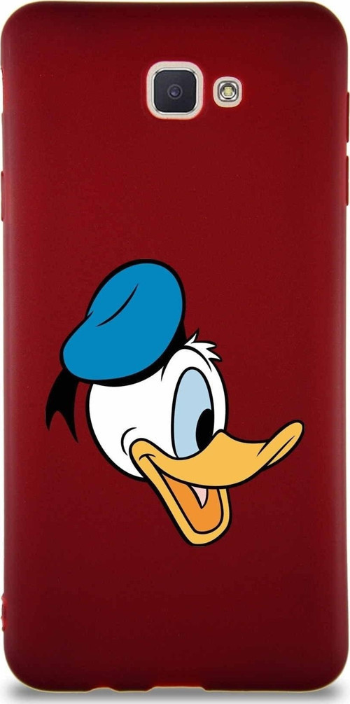 Samsung Galaxy J7 Prime 2 Soft Premier Kapak Donald Duck-F Tasarımlı Silikon Kılıf - Mürdüm