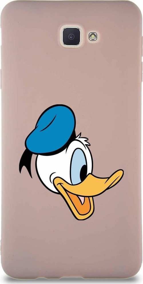 Samsung Galaxy J7 Prime 2 Soft Premier Kapak Donald Duck-F Tasarımlı Silikon Kılıf - Pudra