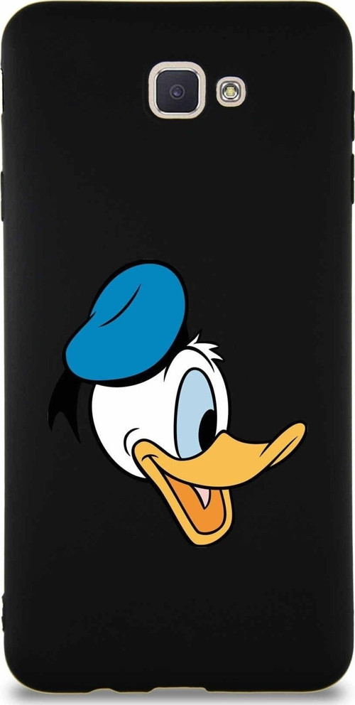 Samsung Galaxy J7 Prime 2 Soft Premier Kapak Donald Duck-F Tasarımlı Silikon Kılıf - Siyah