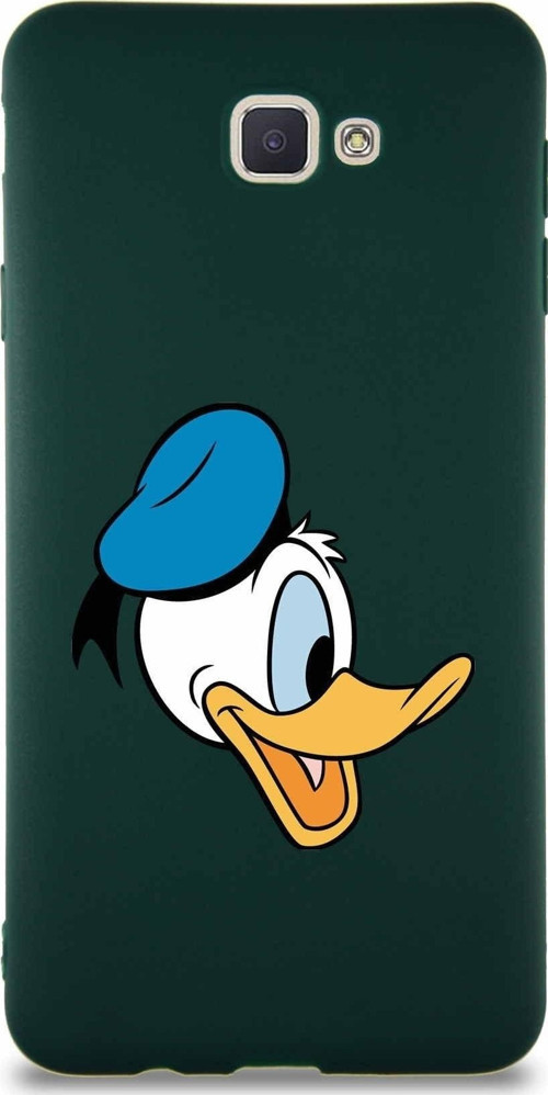 Samsung Galaxy J7 Prime 2 Soft Premier Kapak Donald Duck-F Tasarımlı Silikon Kılıf - Yeşil