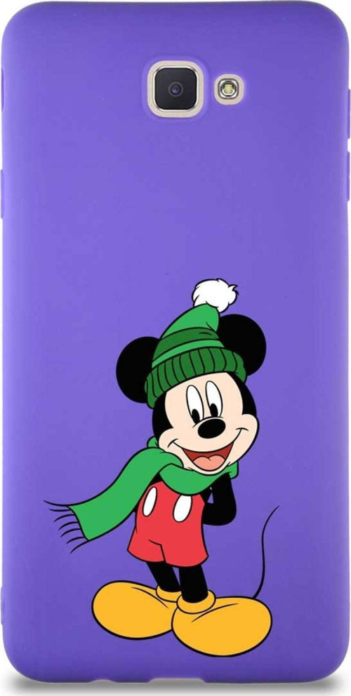 Samsung Galaxy J7 Prime 2 Soft Premier Kapak Mickey Mouse-G Tasarımlı Silikon Kılıf - Mor