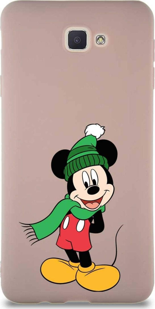Samsung Galaxy J7 Prime 2 Soft Premier Kapak Mickey Mouse-G Tasarımlı Silikon Kılıf - Pudra
