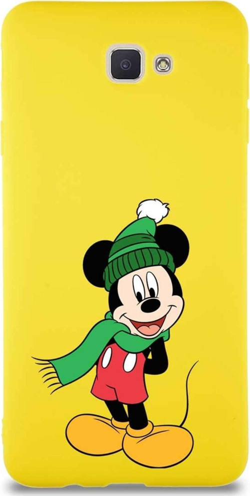 Samsung Galaxy J7 Prime 2 Soft Premier Kapak Mickey Mouse-G Tasarımlı Silikon Kılıf - Sarı