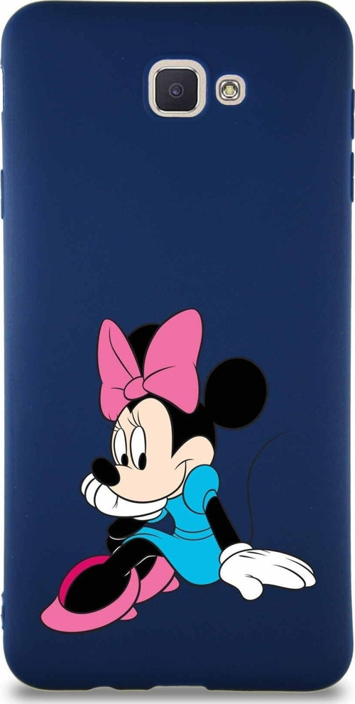 Samsung Galaxy J7 Prime 2 Soft Premier Kapak Minnie Mouse-E Tasarımlı Silikon Kılıf - Lacivert