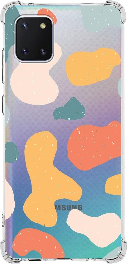 Samsung Galaxy A81 Köşe Korumalı Antişok Kapak Grunge Tasarımlı Şeffaf Silikon Kılıf