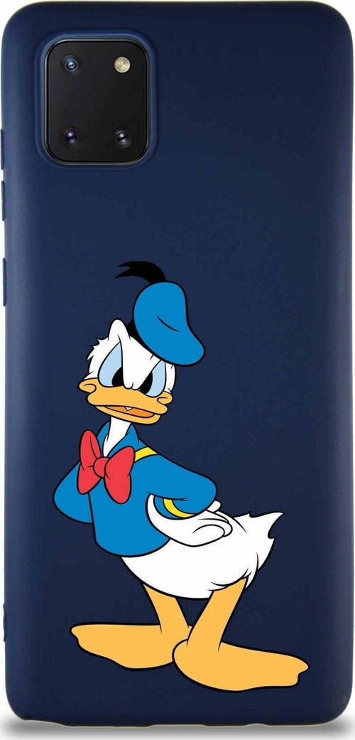 Samsung Galaxy A81 Soft Premier Kapak Donald Duck-D Tasarımlı Silikon Kılıf - Lacivert