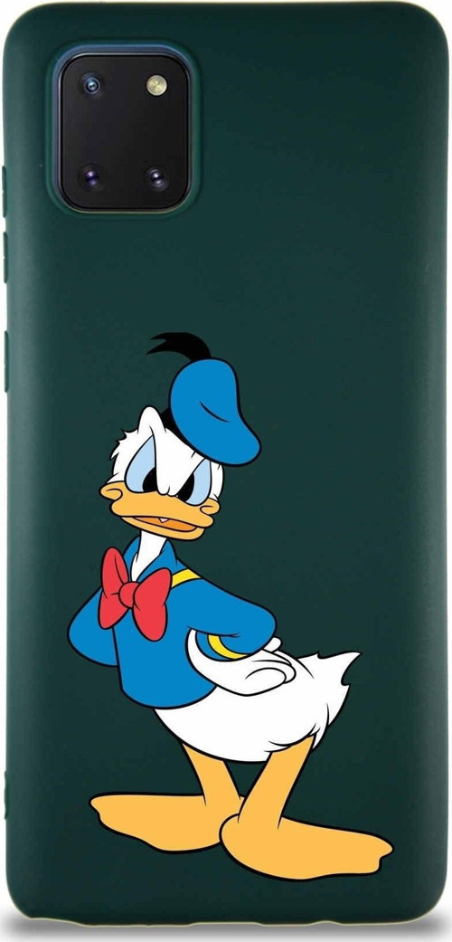 Samsung Galaxy A81 Soft Premier Kapak Donald Duck-D Tasarımlı Silikon Kılıf - Yeşil