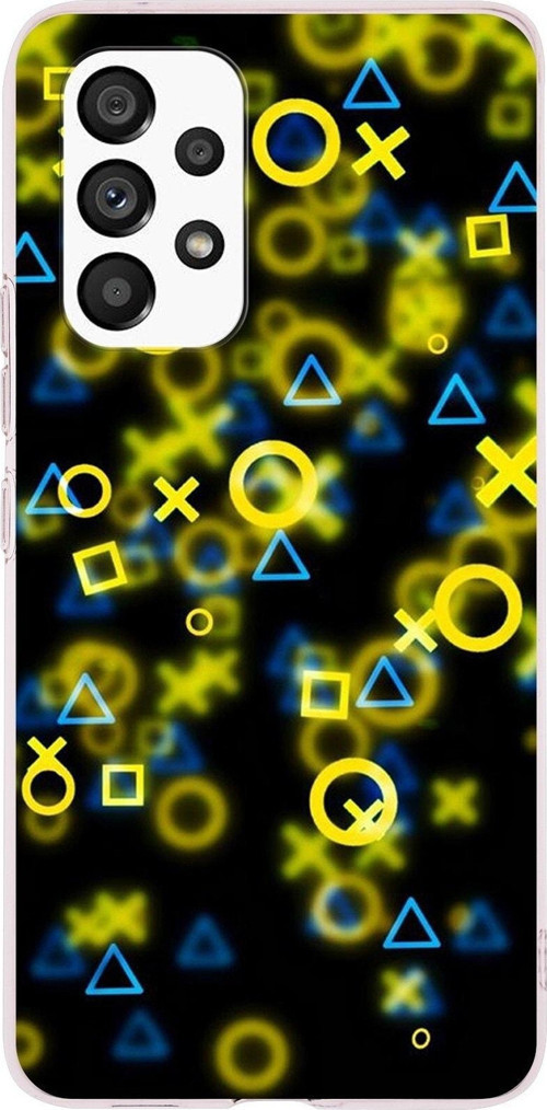 Samsung Galaxy A53 Uyumlu Kapak Semboller Tasarımlı Şeffaf Silikon Kılıf