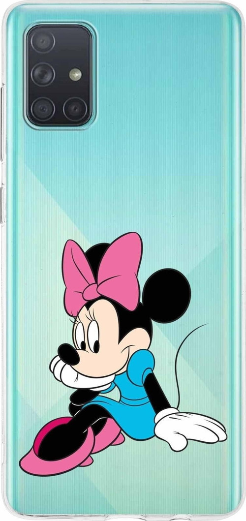 Samsung Galaxy A71 Kapak Minnie Mouse Tasarımlı Şeffaf Silikon Kılıf