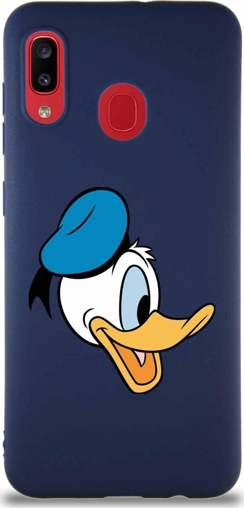 Samsung Galaxy A20 Soft Premier Kapak Donald Duck-F Tasarımlı Silikon Kılıf - Lacivert
