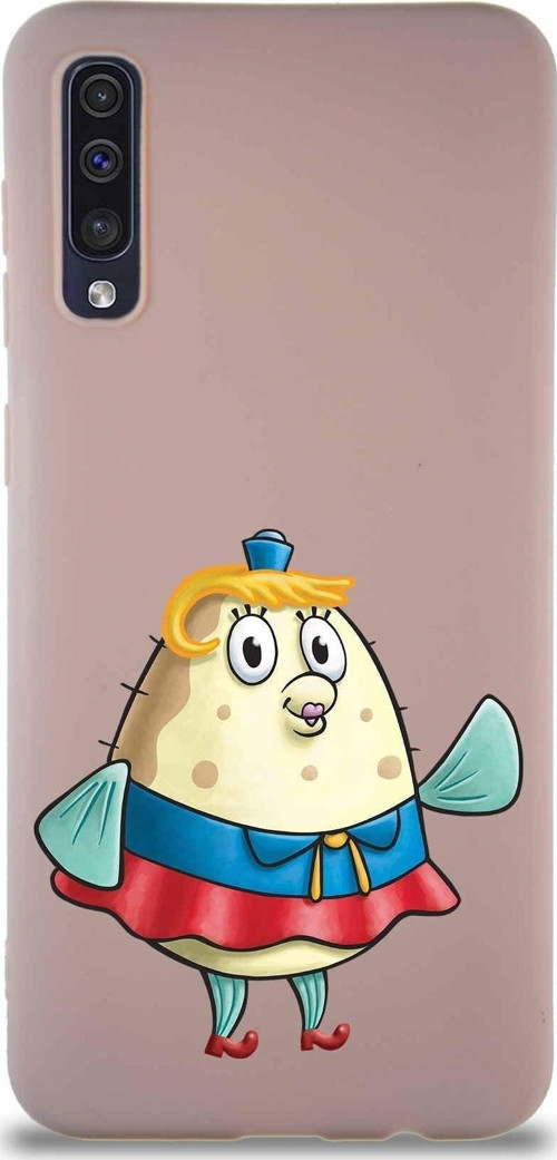 Samsung Galaxy A50 Soft Premier Kapak Puff Tasarımlı Silikon Kılıf - Pudra