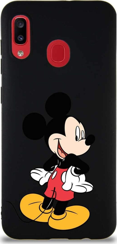 Samsung Galaxy A30 Soft Premier Kapak Mickey Mouse-D Tasarımlı Silikon Kılıf - Siyah