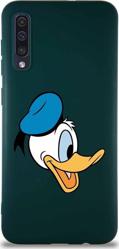 Samsung Galaxy A50S Soft Premier Kapak Donald Duck-F Tasarımlı Silikon Kılıf - Yeşil