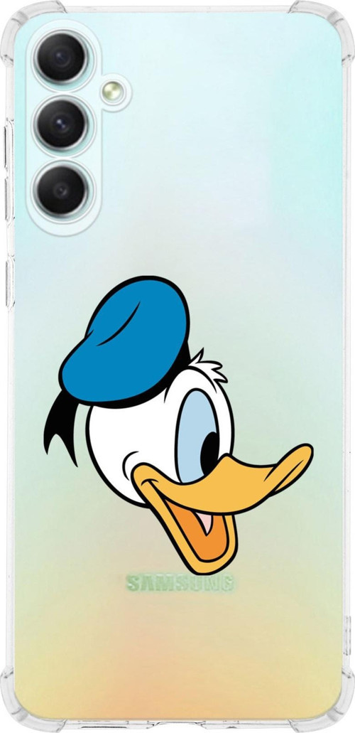 Samsung Galaxy A34 Uyumlu Köşe Korumalı Antişok Kapak Donald Duck Tasarımlı Şeffaf Silikon Kılıf