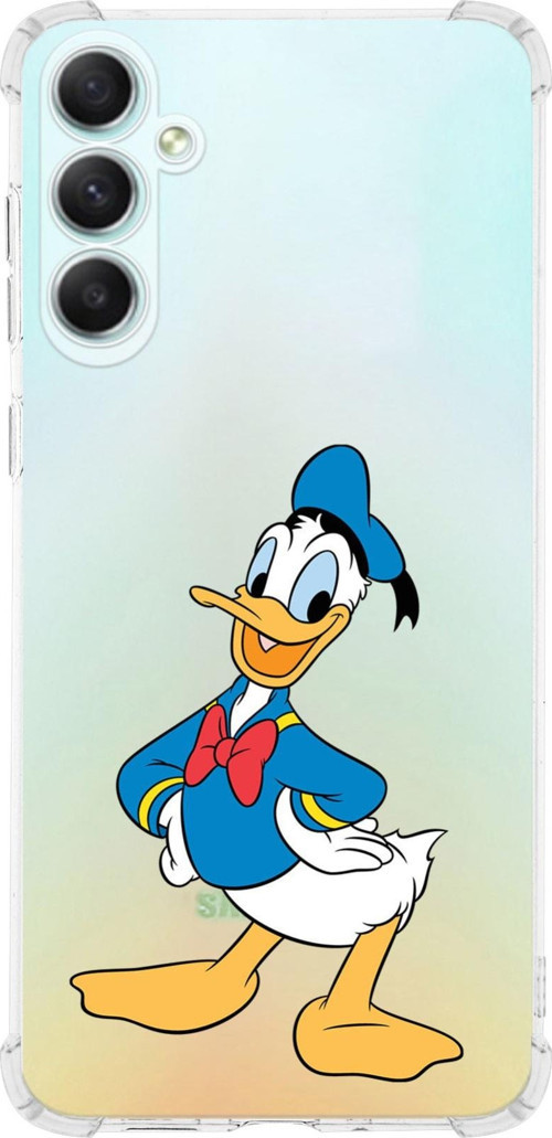 Samsung Galaxy A34 Uyumlu Köşe Korumalı Antişok Kapak Donald Duck Tasarımlı Şeffaf Silikon Kılıf