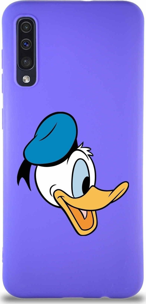 Samsung Galaxy A30S Soft Premier Kapak Donald Duck-F Tasarımlı Silikon Kılıf - Mor