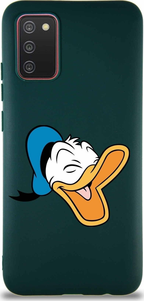 Samsung Galaxy A02S Soft Premier Kapak Donald Duck-E Tasarımlı Silikon Kılıf - Yeşil