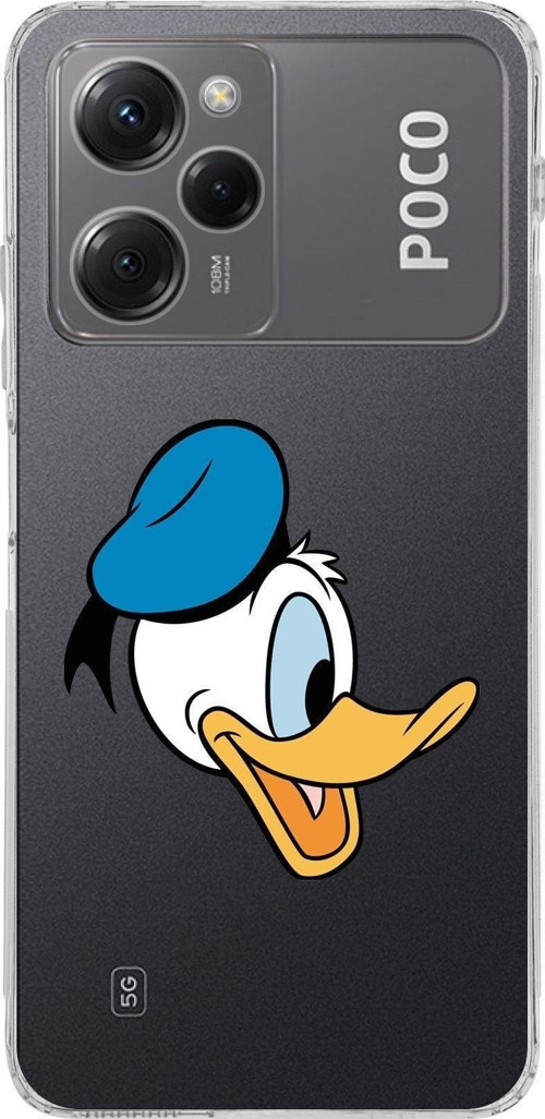 Poco X5 Pro Kamera Korumalı Kapak Donald Duck Tasarımlı Şeffaf Kılıf