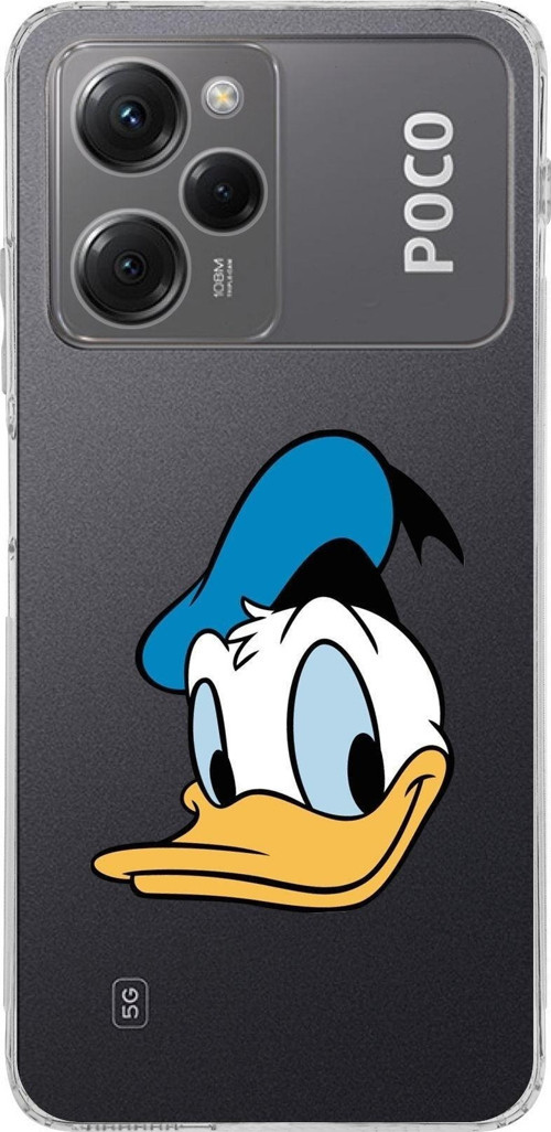 Poco X5 Pro Kamera Korumalı Kapak Donald Duck Tasarımlı Şeffaf Kılıf