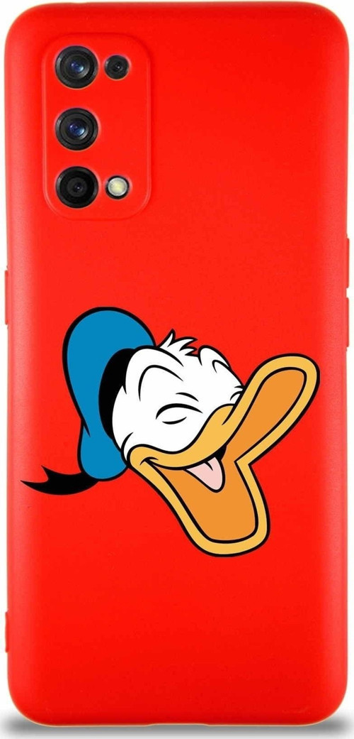 Realme 7 Pro Soft Premier Kapak Donald Duck-E Tasarımlı Silikon Kılıf - Kırmızı