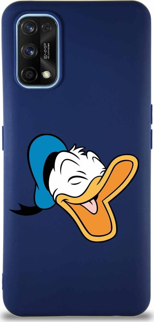 Realme 7 Pro Soft Premier Kapak Donald Duck-E Tasarımlı Silikon Kılıf - Lacivert
