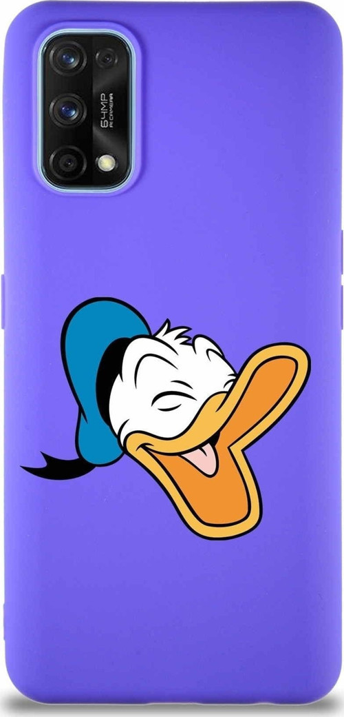 Realme 7 Pro Soft Premier Kapak Donald Duck-E Tasarımlı Silikon Kılıf - Mor