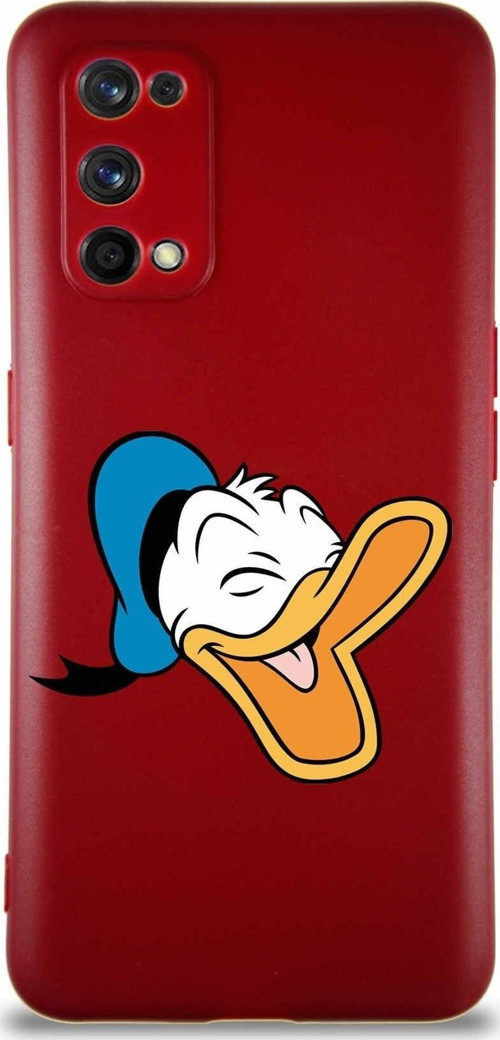 Realme 7 Pro Soft Premier Kapak Donald Duck-E Tasarımlı Silikon Kılıf - Mürdüm
