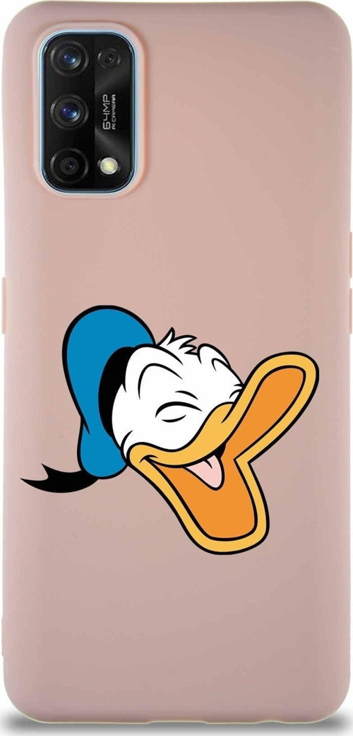 Realme 7 Pro Soft Premier Kapak Donald Duck-E Tasarımlı Silikon Kılıf - Pudra