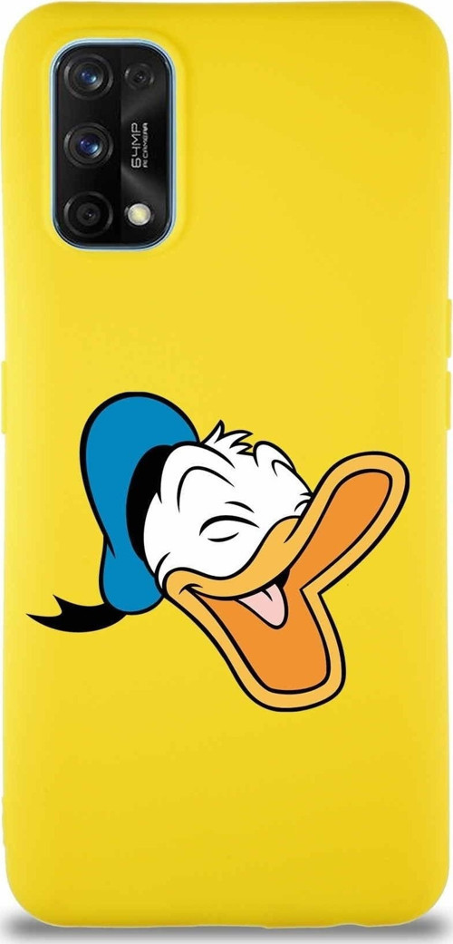 Realme 7 Pro Soft Premier Kapak Donald Duck-E Tasarımlı Silikon Kılıf - Sarı