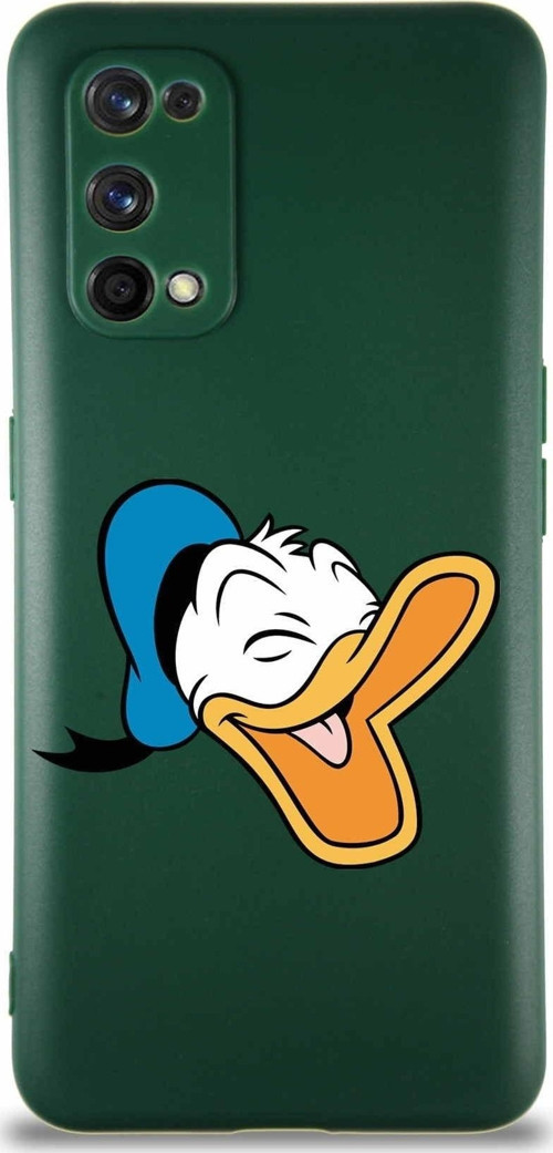 Realme 7 Pro Soft Premier Kapak Donald Duck-E Tasarımlı Silikon Kılıf - Yeşil